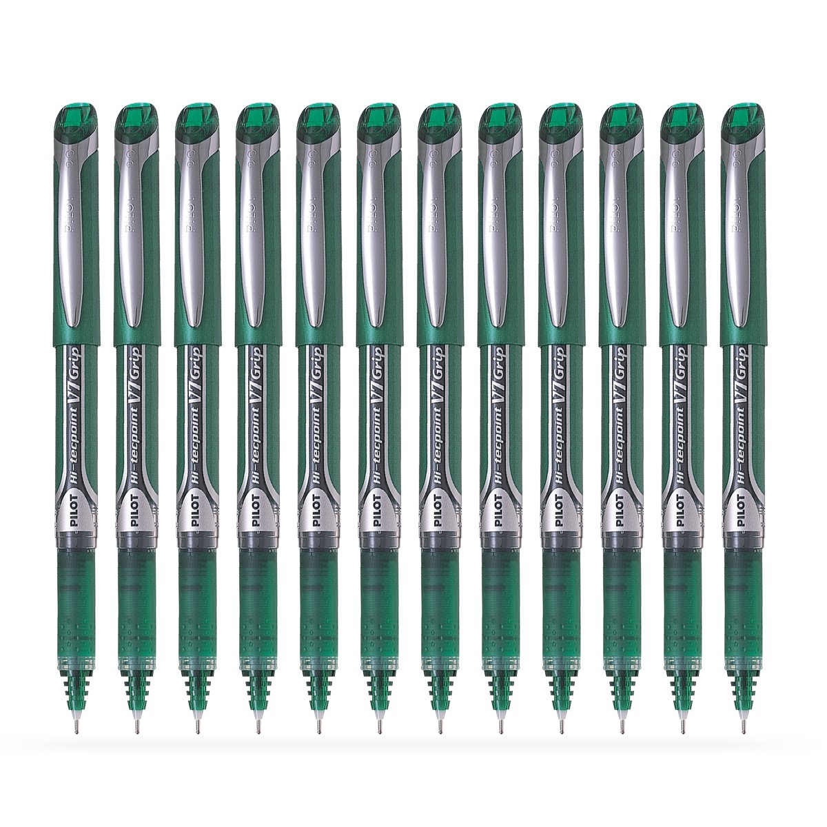 Pilot Hi-Tecpoint V7 Grip Green Rollerball Pen (Pack of 12 Pcs) - Image 2
