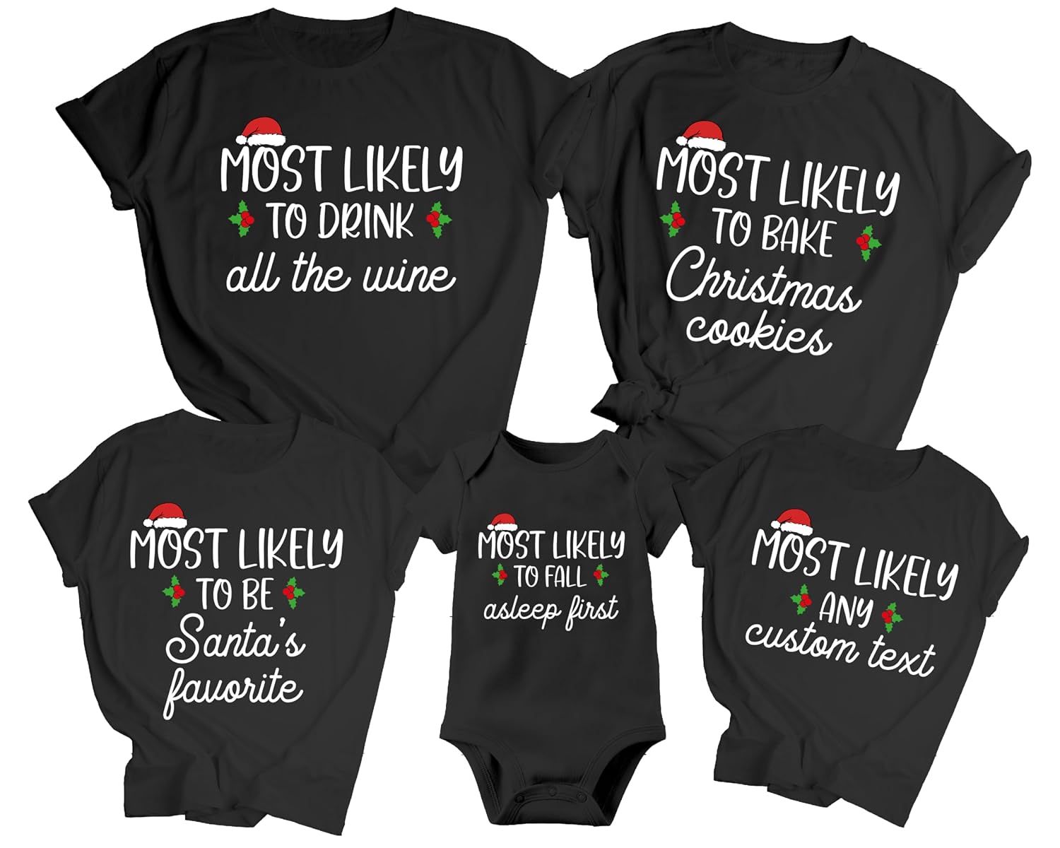 Family Matching Funny Christmas Shirts, Most Likely to Custom Shirts, Group