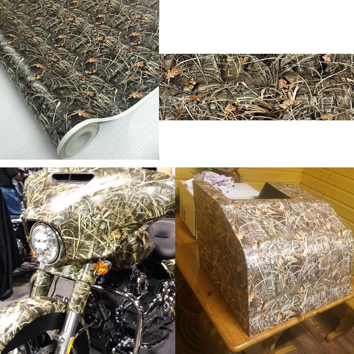 Queenbox 1.6x6.6ft Camo Vinyl Wraps, Woodland Maple Camouflage Self-Adhesive Car Sticker Decal Film Air Release Roll, Plant 07, 1.6x6.6ft/50x200cm