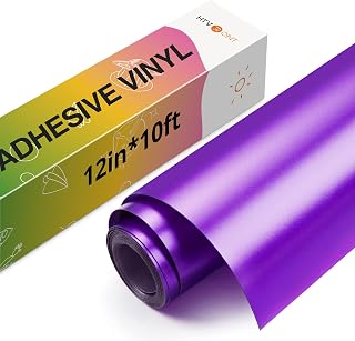HTVRONT Purple Metallic Vinyl, 10FT x 12" Matte Purple Permanent Vinyl Roll
