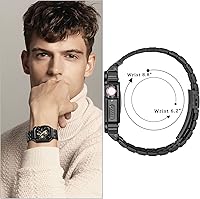 Vista 6 de HASLFM Correa de acero inoxidable con funda compatible con Apple Watch Series 9, 8, 7 (1.614 pulgadas), 6 5 4 SE3/2/1 (1.575 pulgadas), Series 3, 2