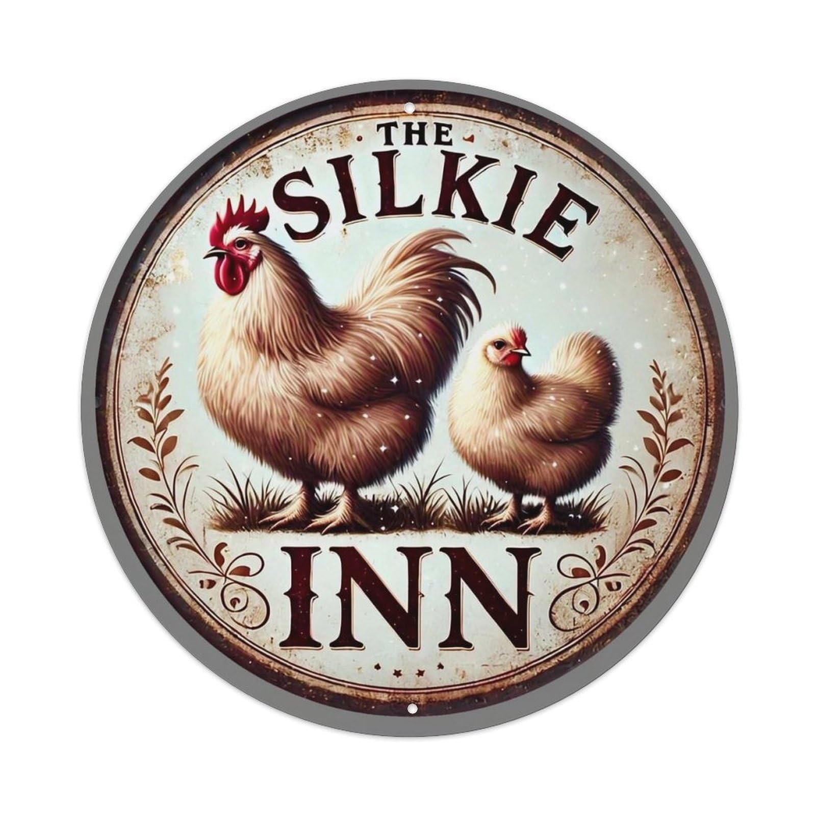 Jdyansheng Vintage The Silkie Inn Sign Tin Sign Metal Poster Metal Signs For Home Man Cave Bar Cafe Kitchen Laundry Room Wall Decorations 8X8 Inches