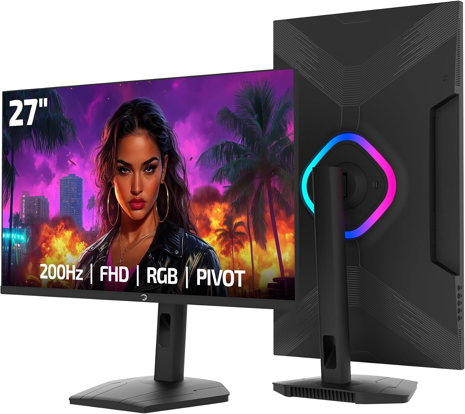 GamePower Lunis L40 27'' 200Hz 0.5Ms VA FHD RGB Pivot Gaming Monitör (Sıfır Ölü Piksel Garantili)