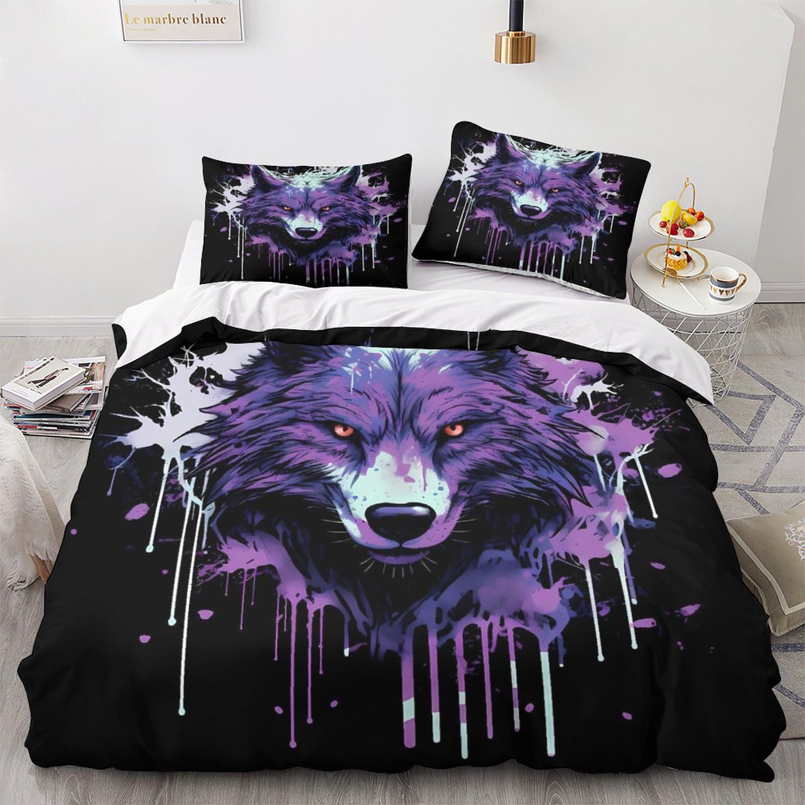 Parure de lit loup 3D grand confort pour créer un cocon nature dans votre chambre