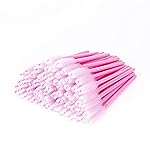 Eyelash disposable mascara wands spoolie brushes 100 pcs (Pink)
