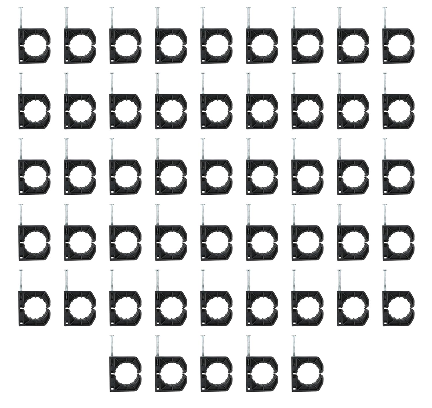 Highcraft JHK034-50 PEX Support J-Hook with Nail 3/4 in. Polyethylene (50 Pack), Black