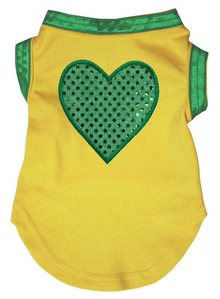 Chemise en coton pour chien S jaune motif cœur protège la peau sensible