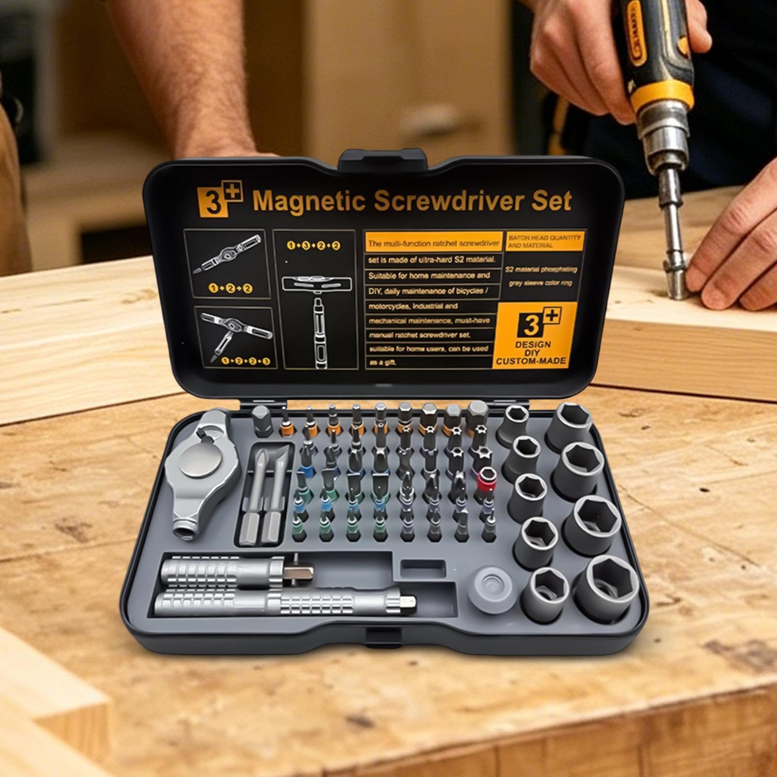 Juego de Destornilladores con Carraca Kit de Herramientas de Precisión en T | Kit de Destornilladores de Precisión Para Taller Doméstico, Electrónica, Ordenador, Reloj, Coche,