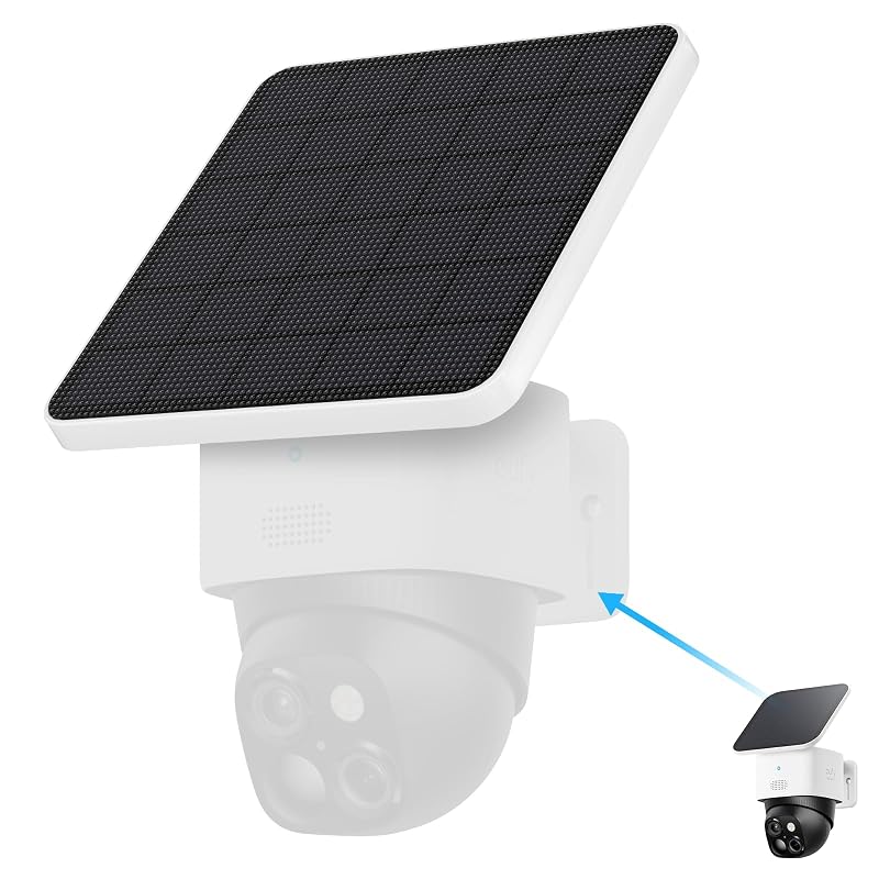 Painel Solar de 4 W Compatível com eufy Security SoloCam S340, Substituição do Painel Original de 2 W, Cabo USB de 91,4 cm, Branco, Uogw