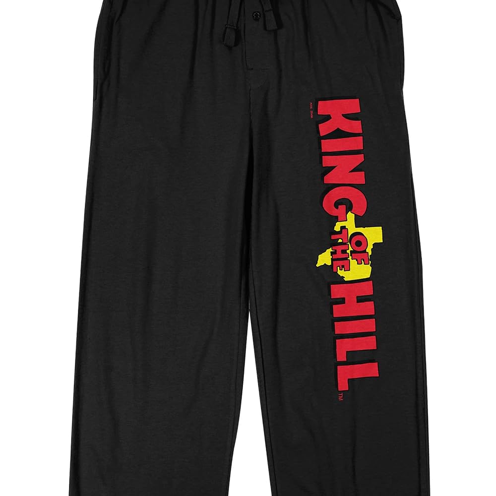 King of The Hill Logo Men's Black Sleep Pajama Pants at