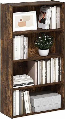 Miniatura 20 de Furinno PASIR - Estantería de libros de 4 niveles, estantería con estantes abiertos, 9.4 x 23.6 x 41.7 pulgadas, para sala de estar, dormitorio,