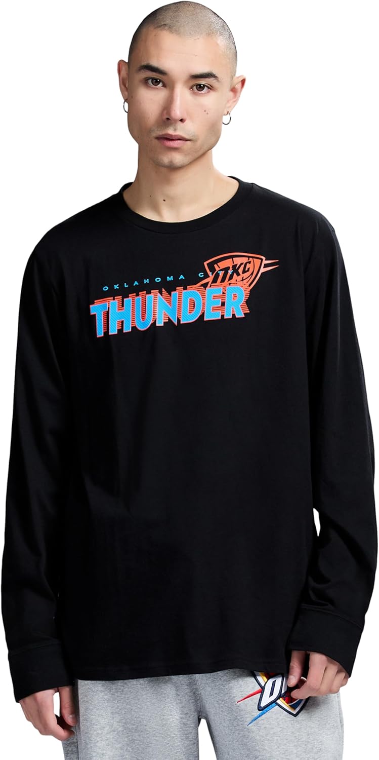 Game 7 X NBA Officially Licensed Men's Graphic Long Sleeve Lightweight Crew Neck Cotton Team T-Shirt