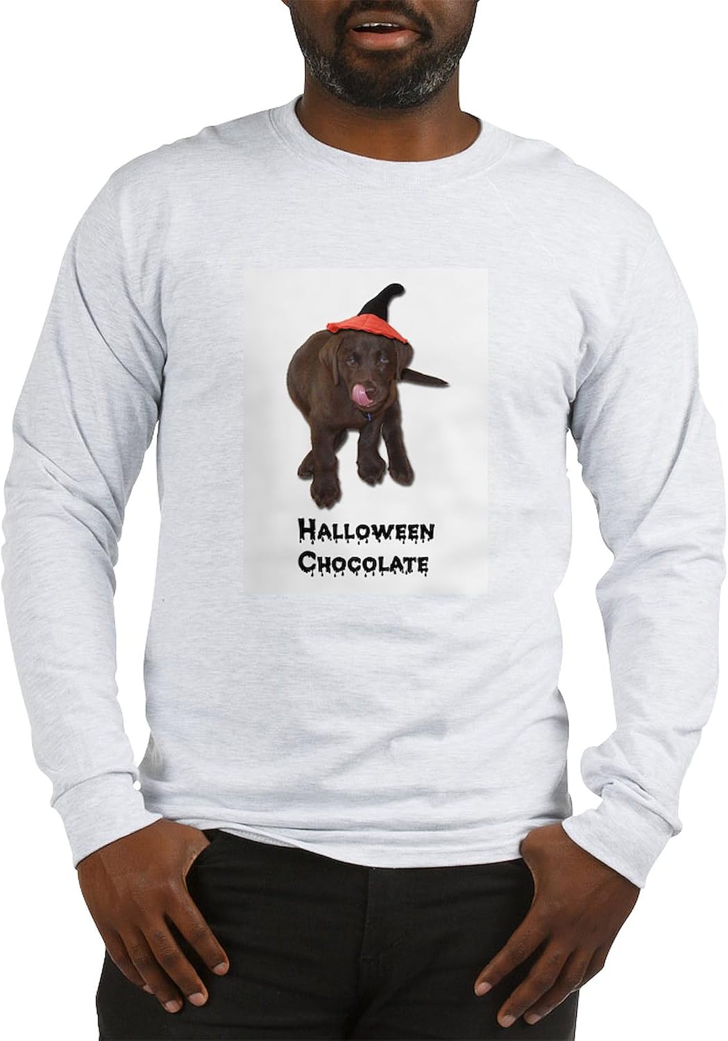 CafePress Halloween Chocolate Lab Long Sleeve T Shirt Unisex Cotton Long Sleeve Light T-Shirt