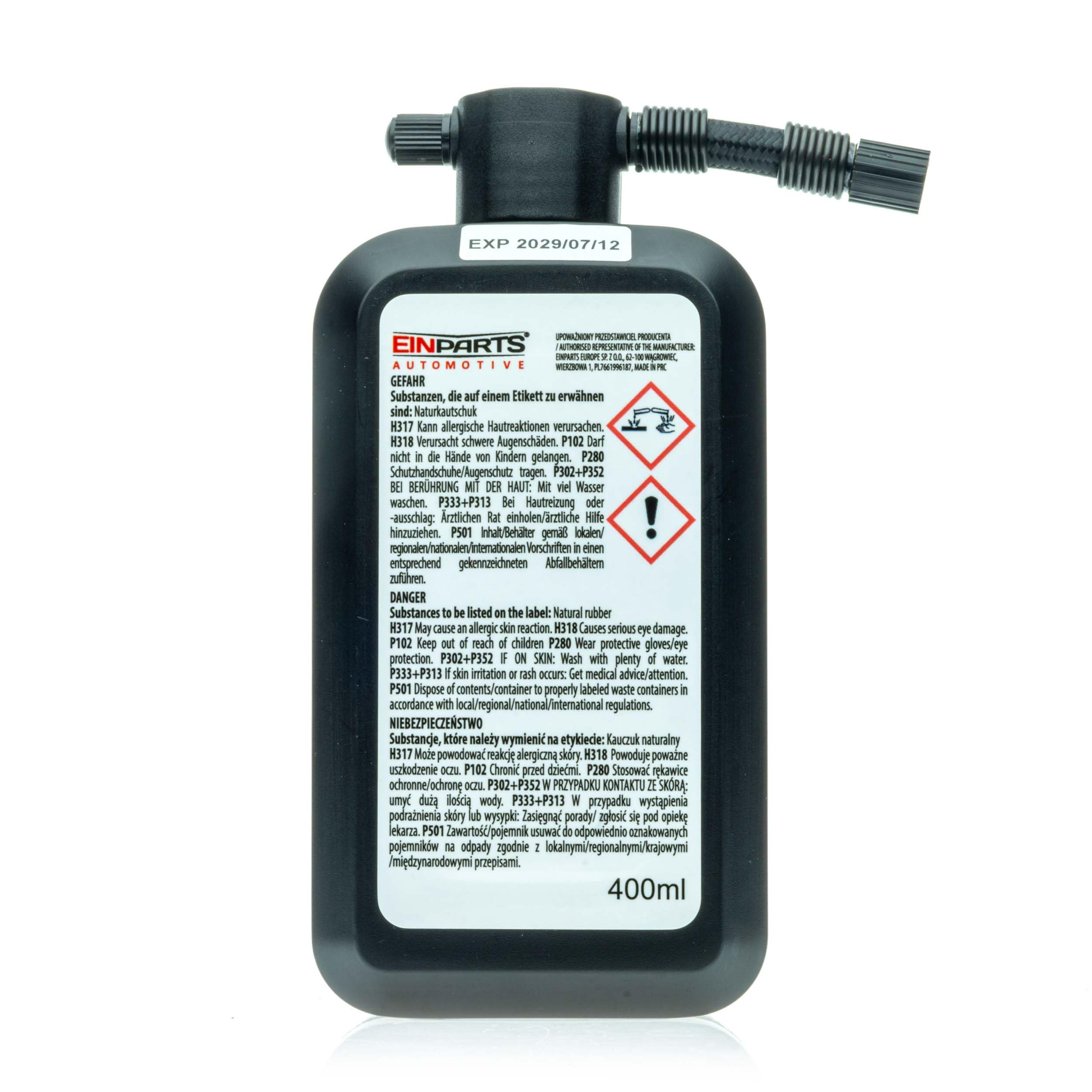 Kompresor 120W z Płynem Uszczelniającym 400 ml do Opon | Zestaw naprawczy, Maks. 90 psi/6,2 bar, Zgodny z TPMS, Wbudowana lampka LED, Wtyczka samochodowa