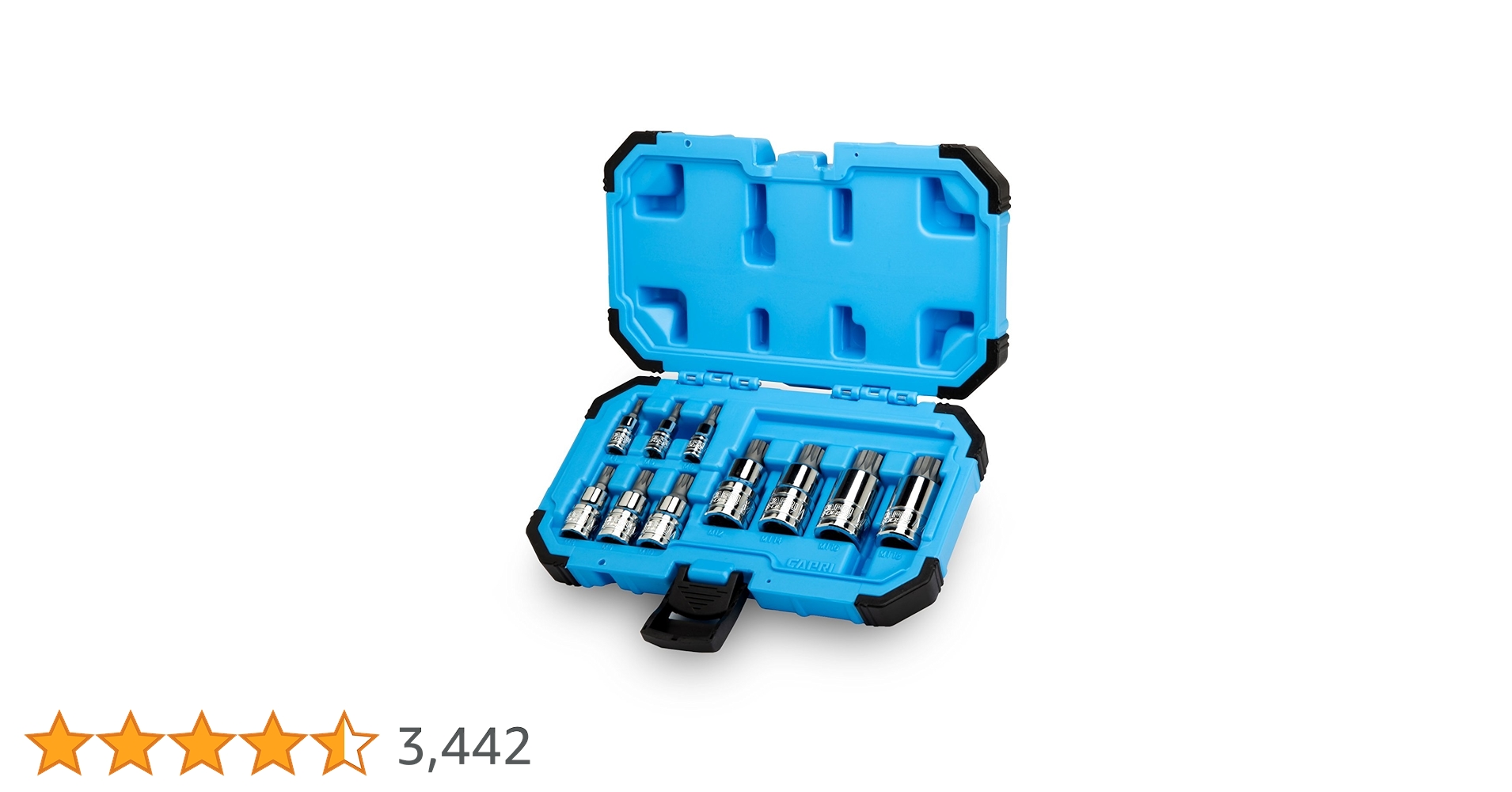 Capri Tools XZN Triple Square Spline Bit Socket Set, Metric, 10