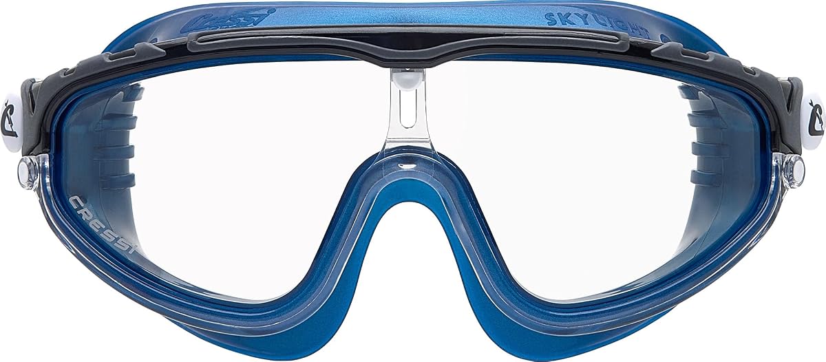 Gafas de natación CRESSI Skylight para adulto, antivaho, UV 400, resistentes a los arañazos | Gafas de piscina, campo de visión amplio, correa de silicona segura, hebilla de fácil ajuste, uso en interiores y exteriores, gafas de natación para adulto