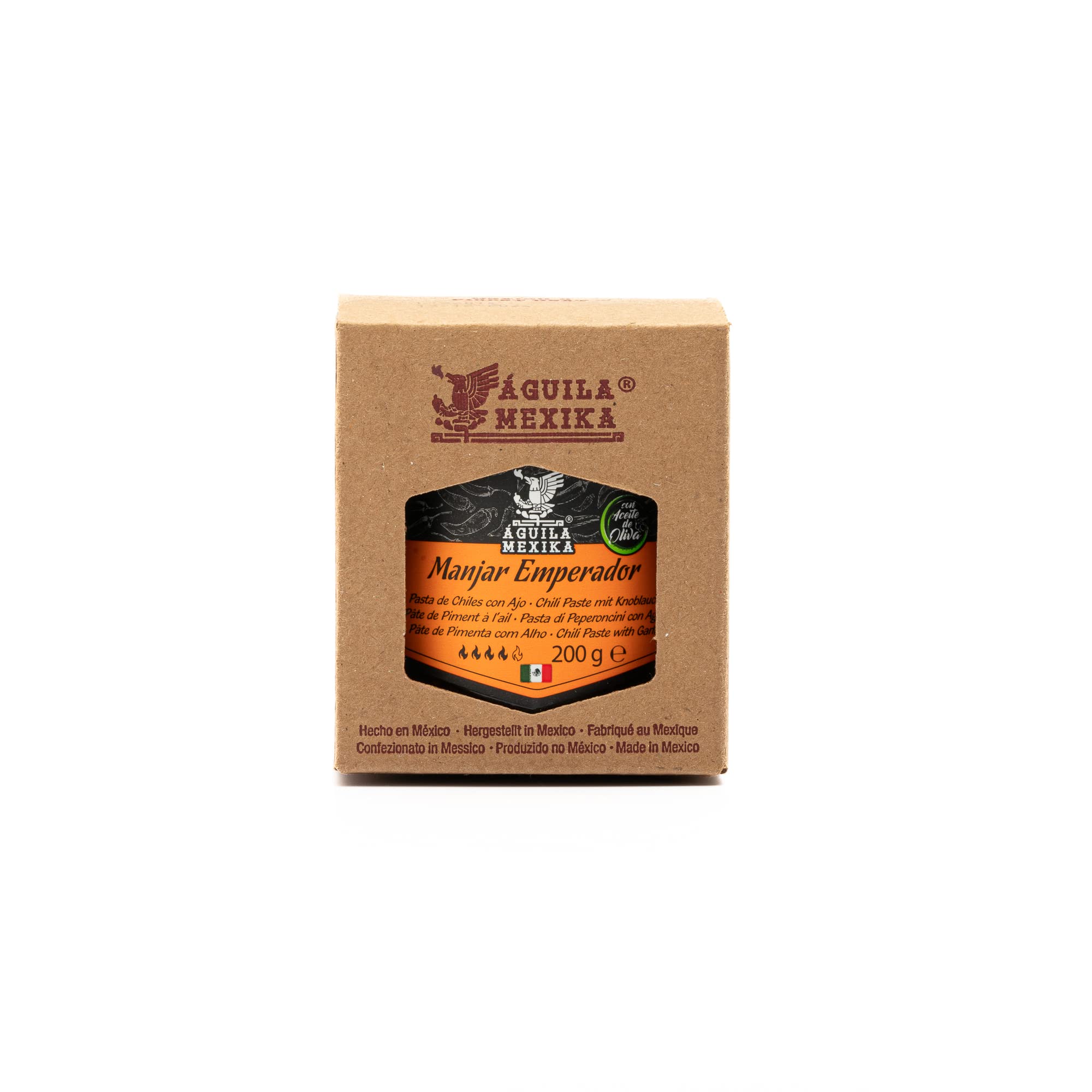 ÁGUILA MEXIKA Salsa Macha gourmet con 3 Chiles Mexicanos: Chipotle, Morita & Rojo de Árbol, ajo, Aceite de Oliva virgen