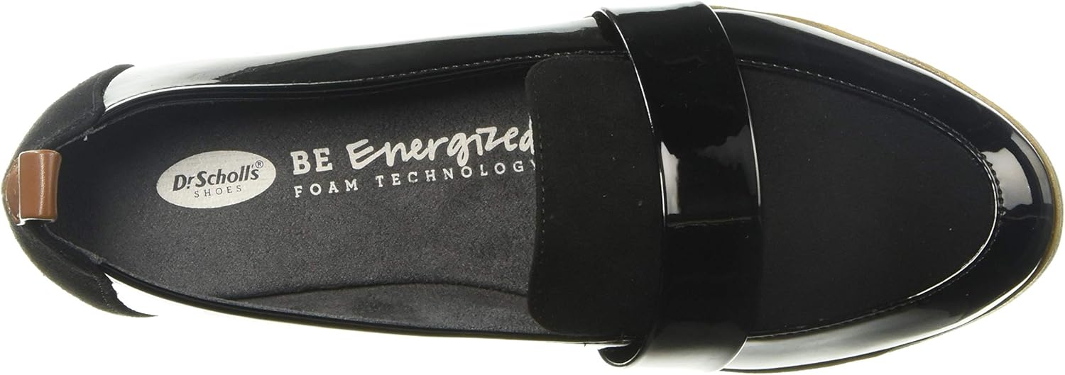 Dr. Scholl's Shoes Women's Webster Loafer 8 Black Patent/Microfiber