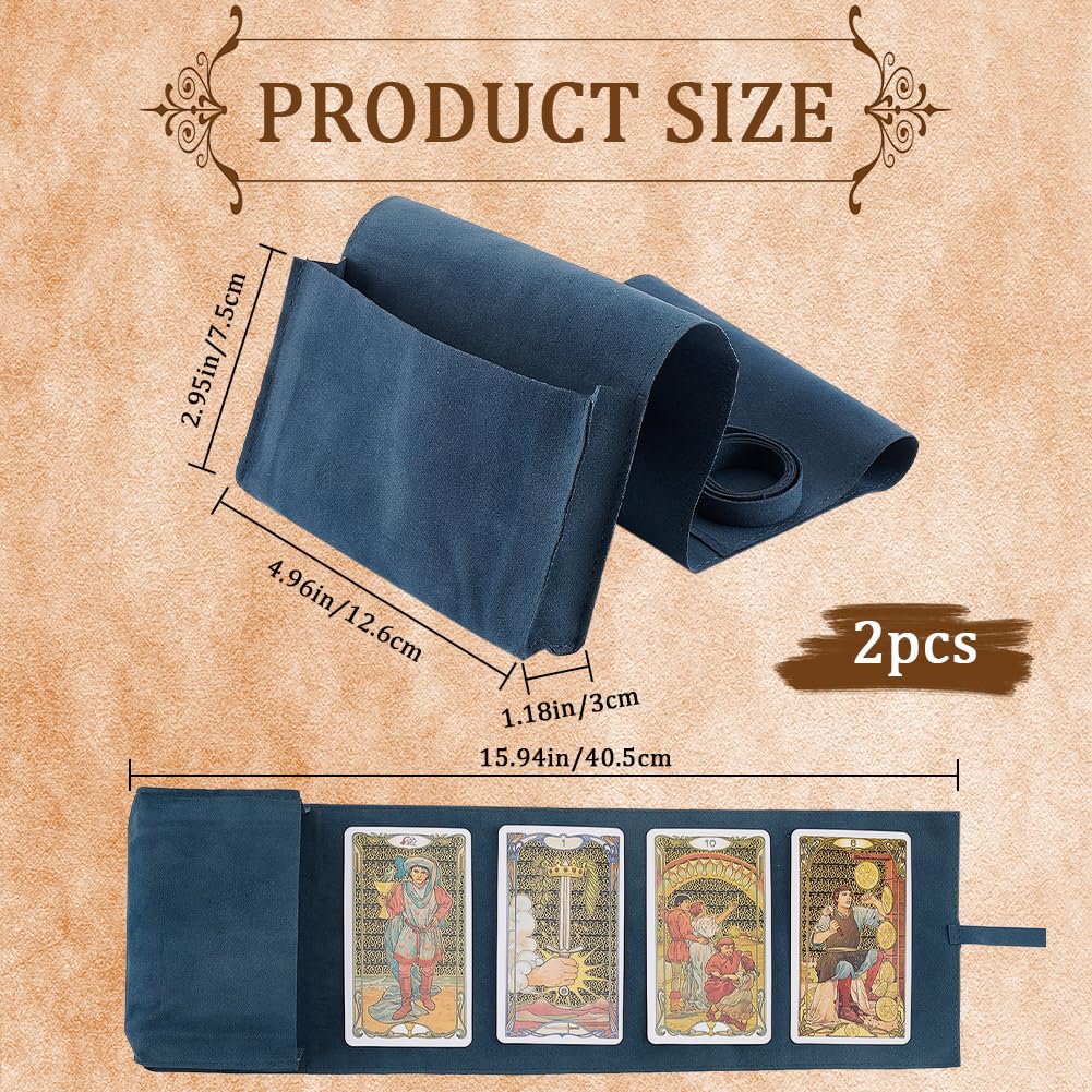 CREATCABIN Lot de 2 sacs de tarot en velours avec cordons de serrage - Noir et violet