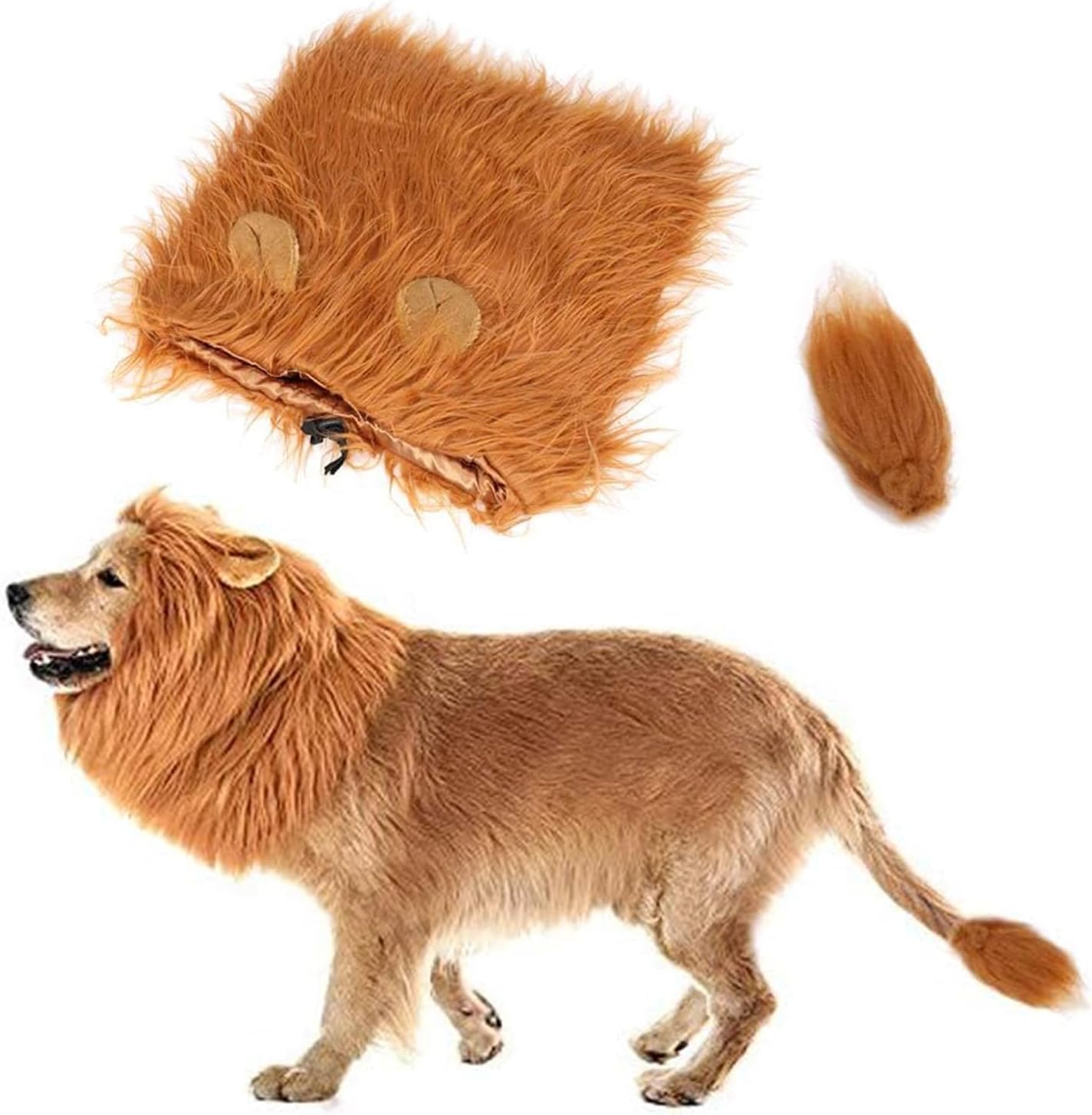 Disfraz de León para Perro con Melena, Orejas y Cola LUUFAN