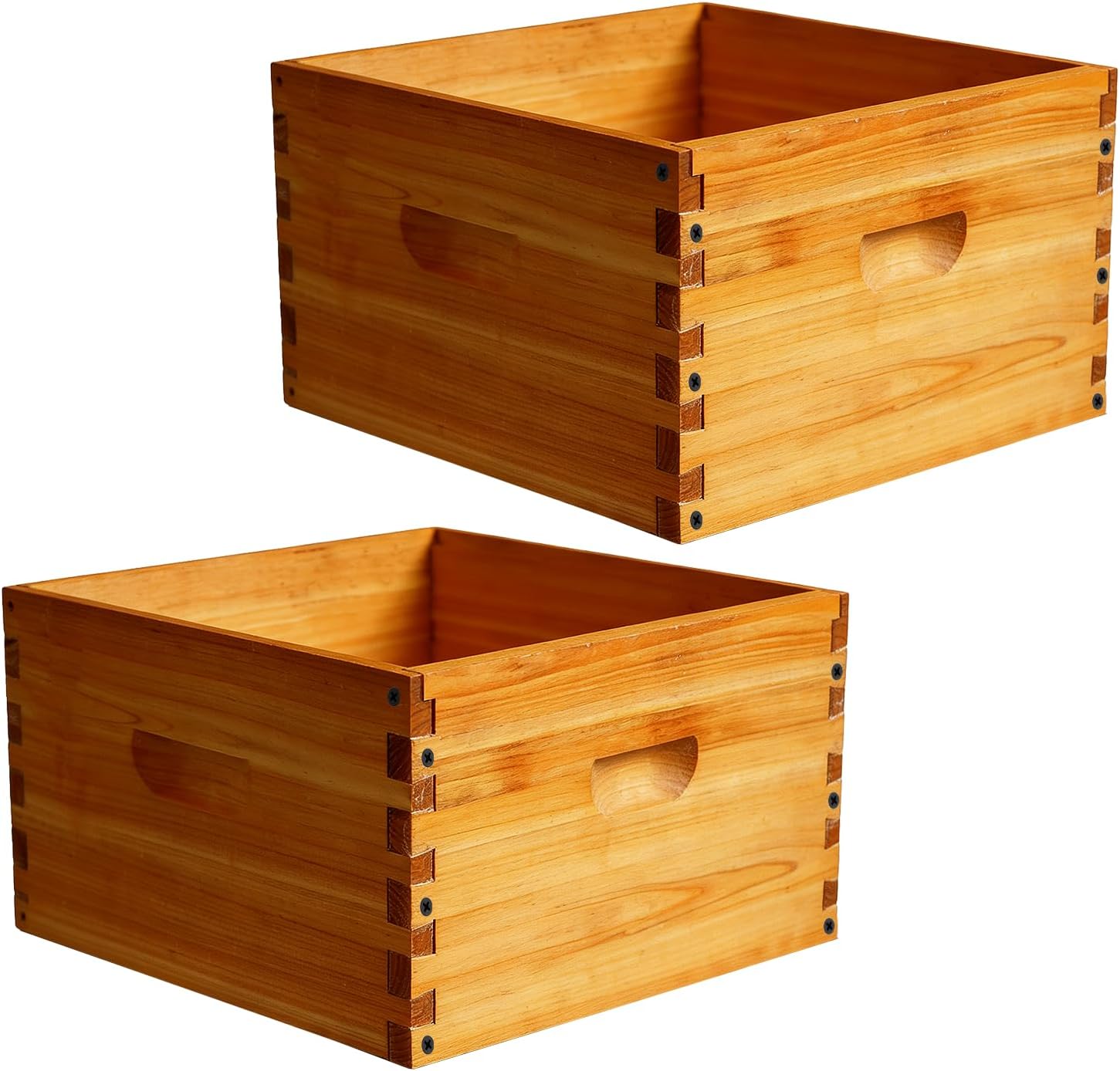 Beehive Box Langstroth Dipped in Beeswax Medium Super Bee Box Beekeeping Supplies 2 Pack