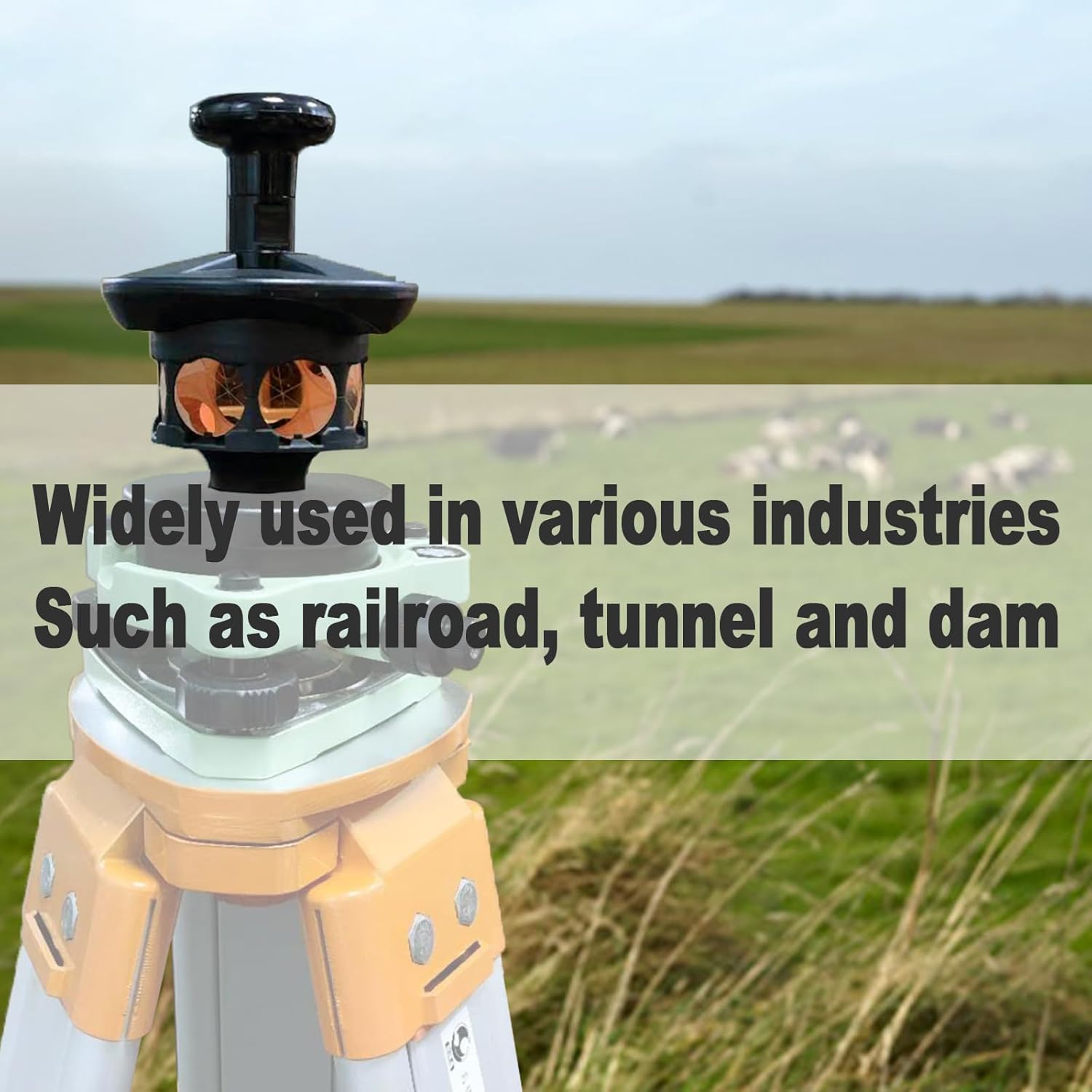 360 Survey Prism Compatible with Storage Bag, Red Film 360 Surveying Prism Compatible with Trimble Total Station Prism Reflector