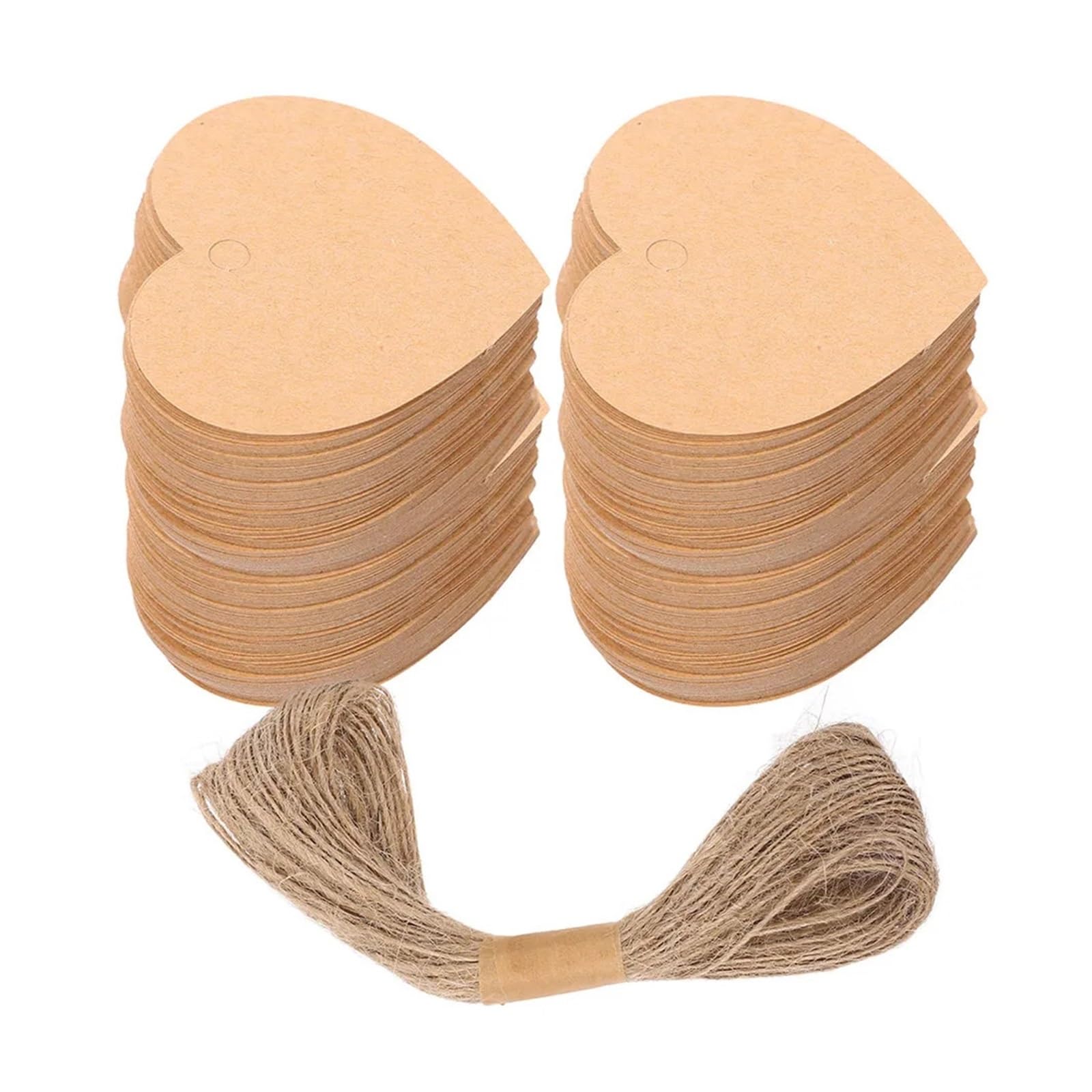 Preisschilder mit Schnur, herzförmig, blanko, mit Schnur, für Hochzeit, Geburtstag, Party, Gastgeschenke und Bastelarbeiten, Dekorationen, Papier für Kleidung, Schmuck, blanko, Warenmarkierung, 500