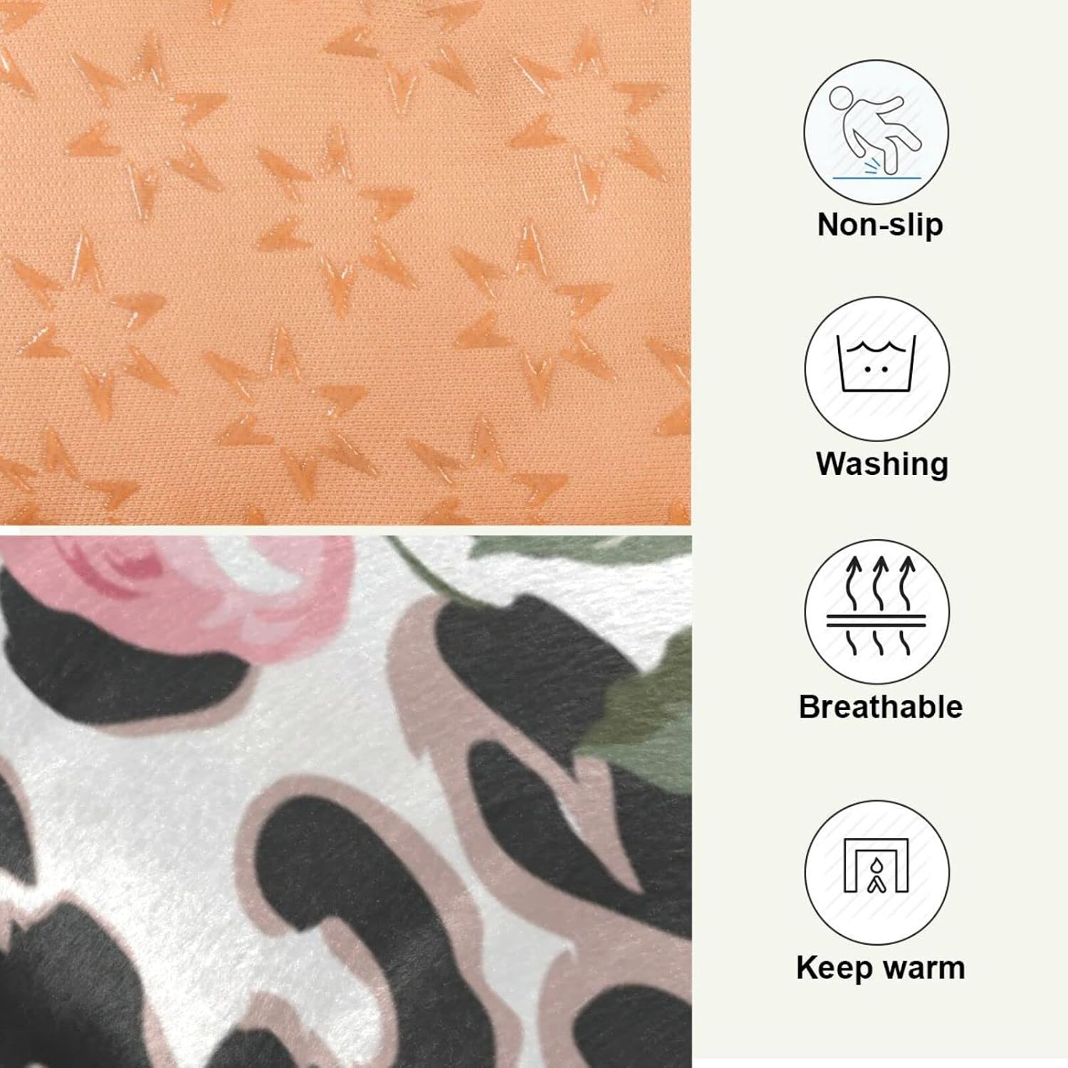 review Cute Rose Leopard Dog Cat Bed Washable Crate Pet Bed Anti-Slip Comfortable Dog Kennel Crate Mat for Medium Large Small Dogs Cats, 18 x 24 Inch