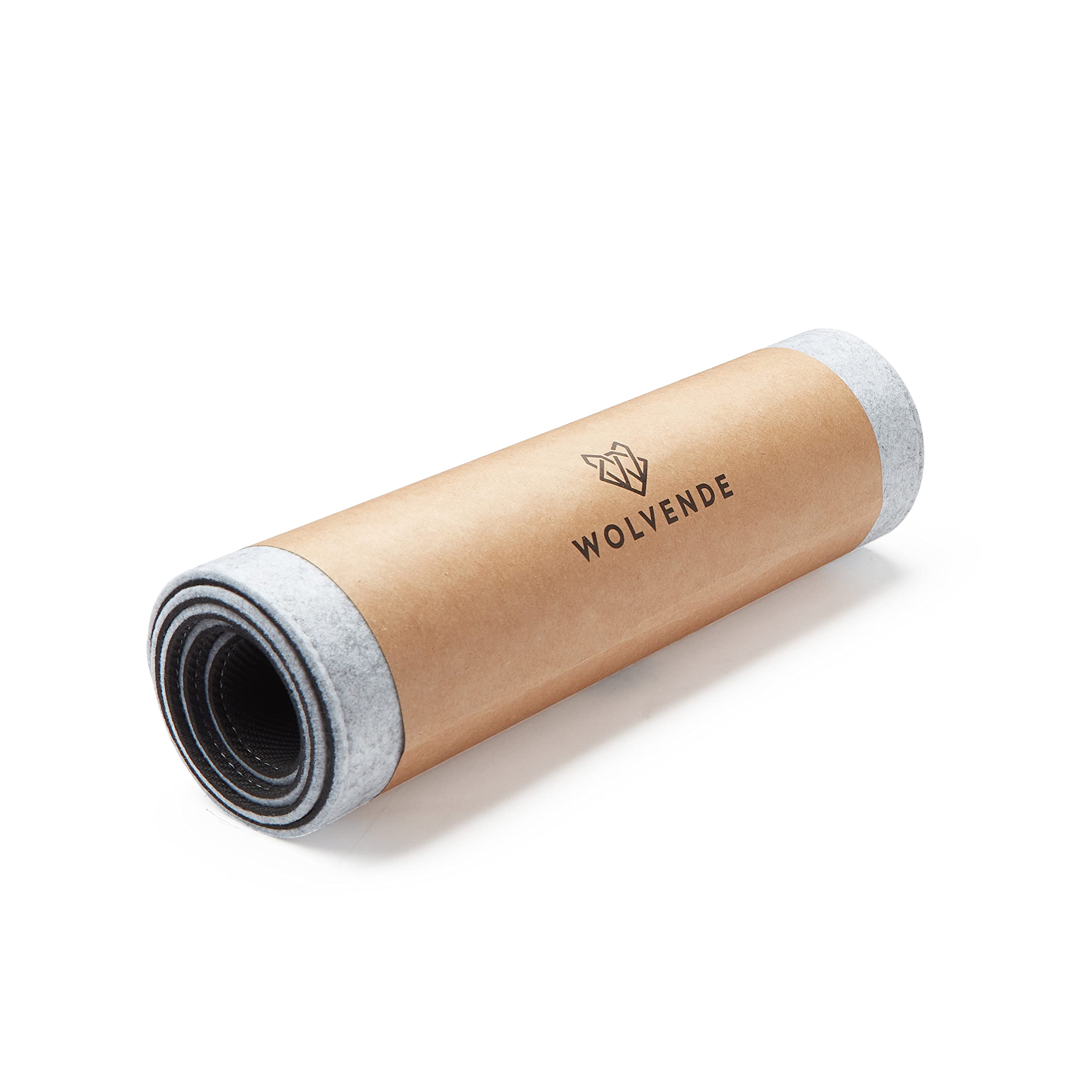 Wolvende Premium Felt Desk Mat | Large 15.75" x 36" | Multifunctional Desk Pad for Home Office | Light Gray