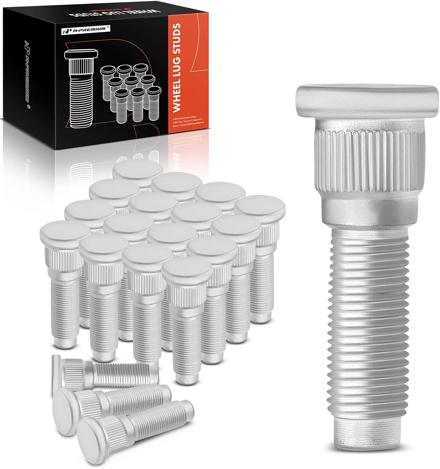 A-Premium 1/2 inch-20 Wheel Studs Compatible with Jeep Commander 2006 2007 2008 2009 2010 Front and Rear Side 20-PC Set