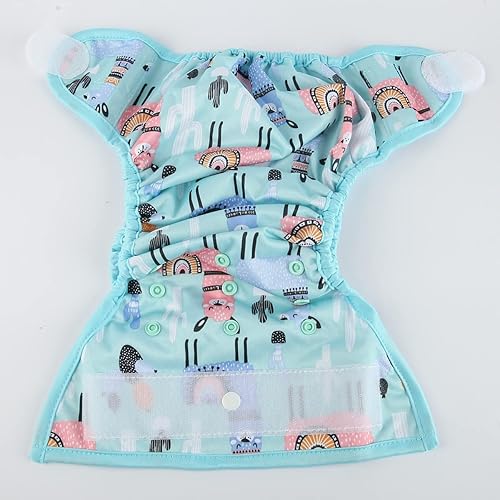 Miniatura 3 de Cubierta de pañal de tela para bebé, con gancho y bucle, doble escudete de 6.6 libras a 33 libras (alpaca azul) talla única