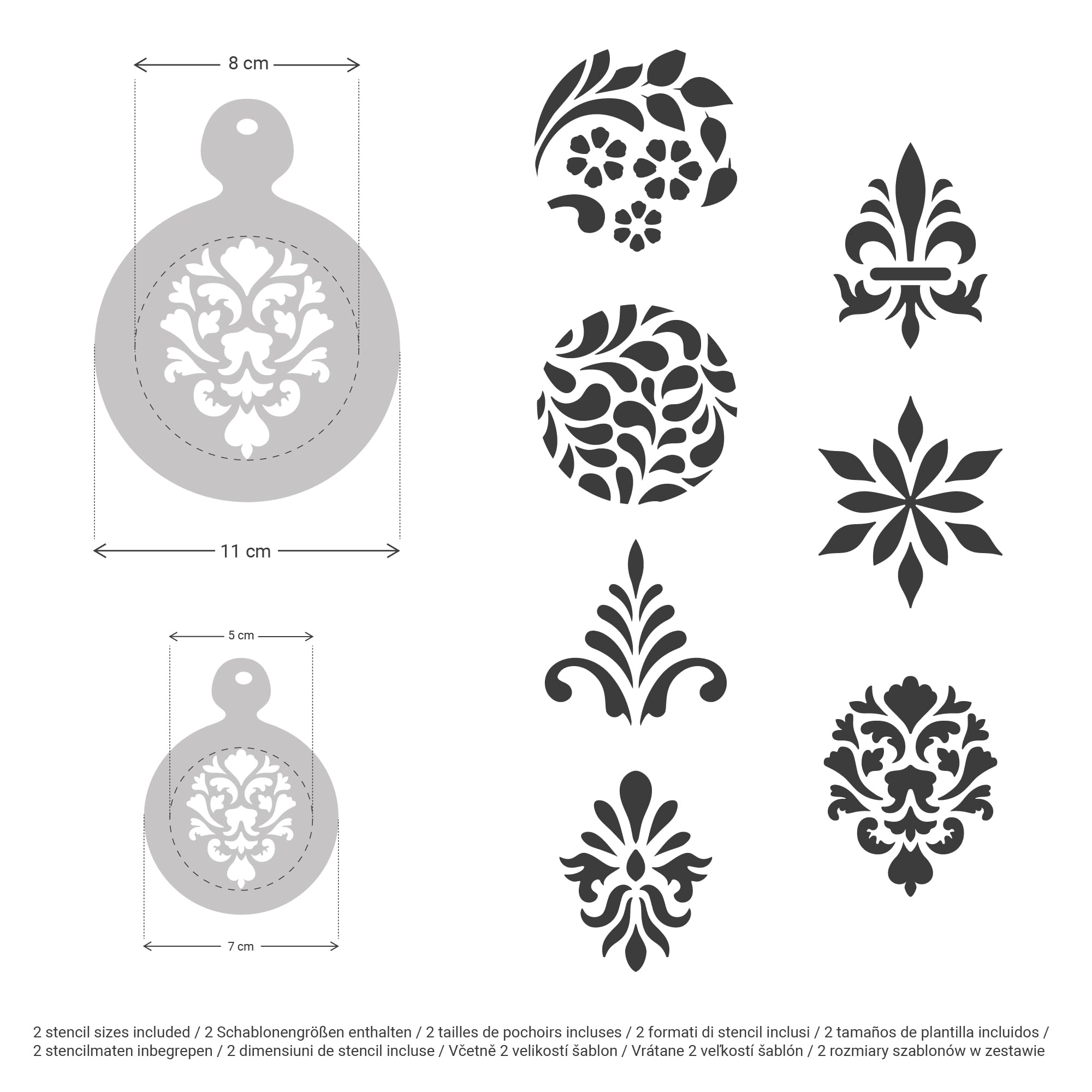 NAKLEO Coffee Stencils and Cookies Decoration 14Pcs 7x7 and 11x11cm, Reusable Plastic Baking Templates - Image 4
