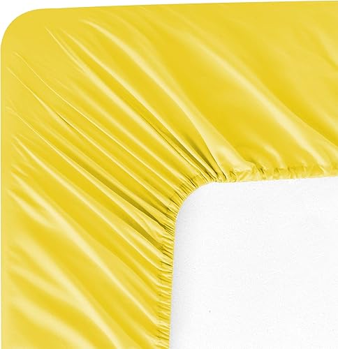 Miniatura 6 de Wavva Bedding - Sábana bajera ajustable moderna de color liso, microfibra aterciopelada cepillada de 1800 hilos, tamaño matrimonial, color azul