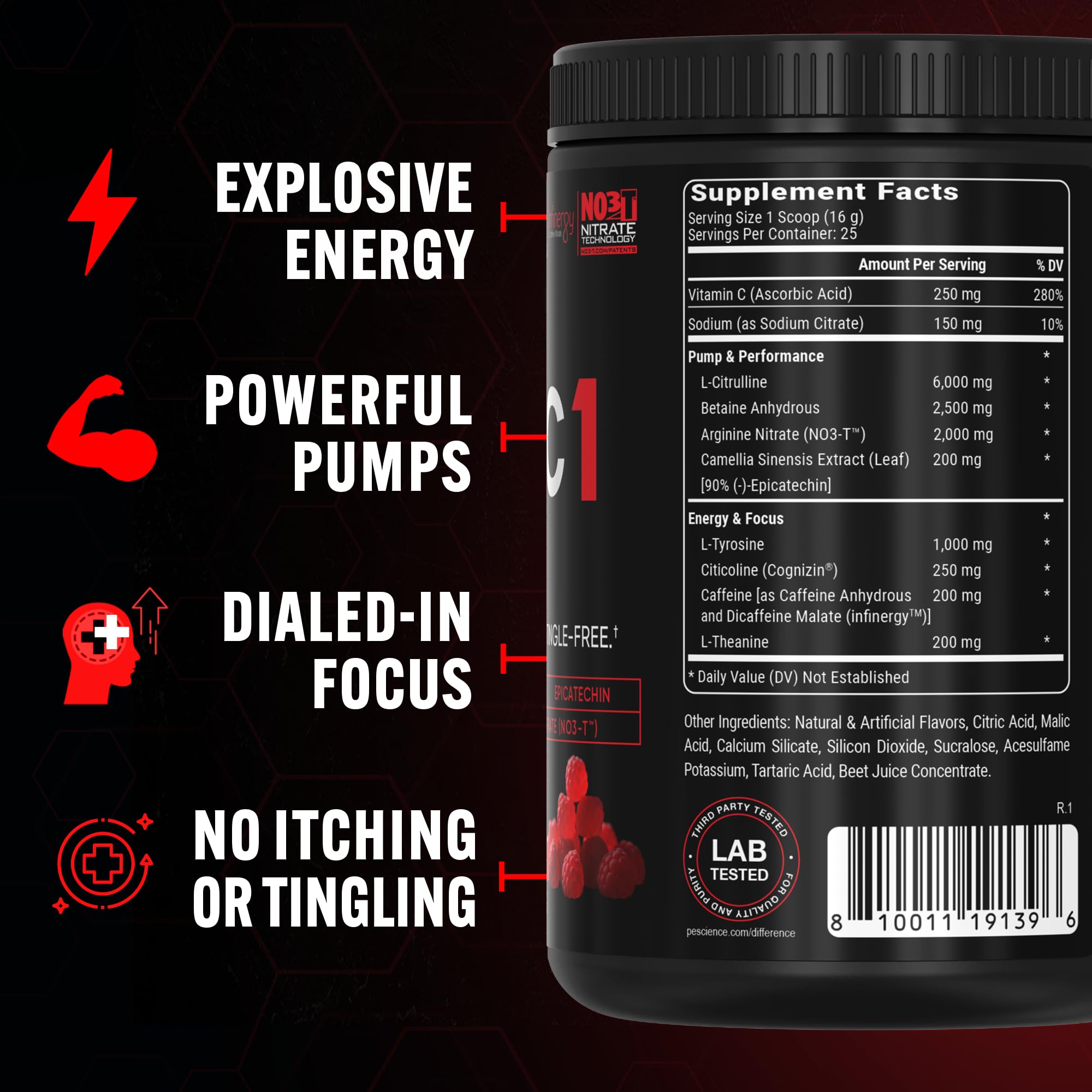PEScience Prolific-1 Pre-Workout Powder, Red Razz Candy, 25 Scoops — Amazon image 5