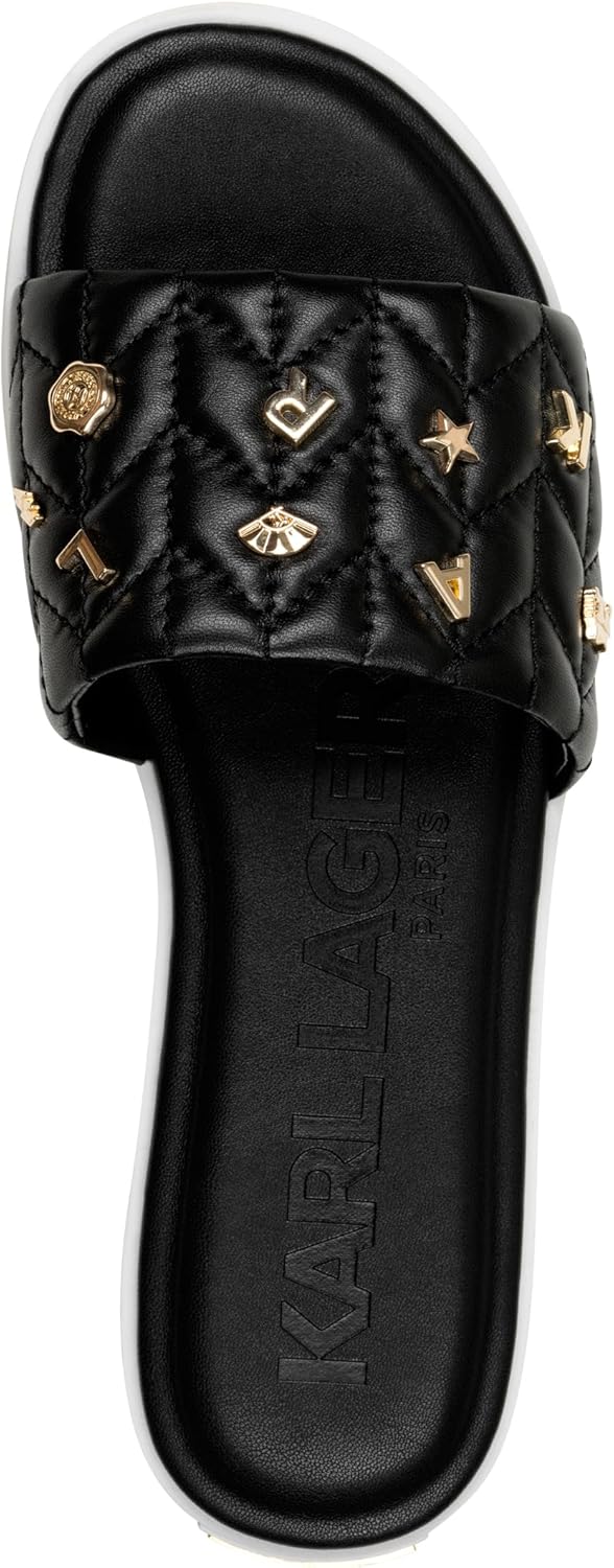 KARL LAGERFELD womens Cushioned Insole Everyday Carenza Studs - Flat Sandal - Image 2