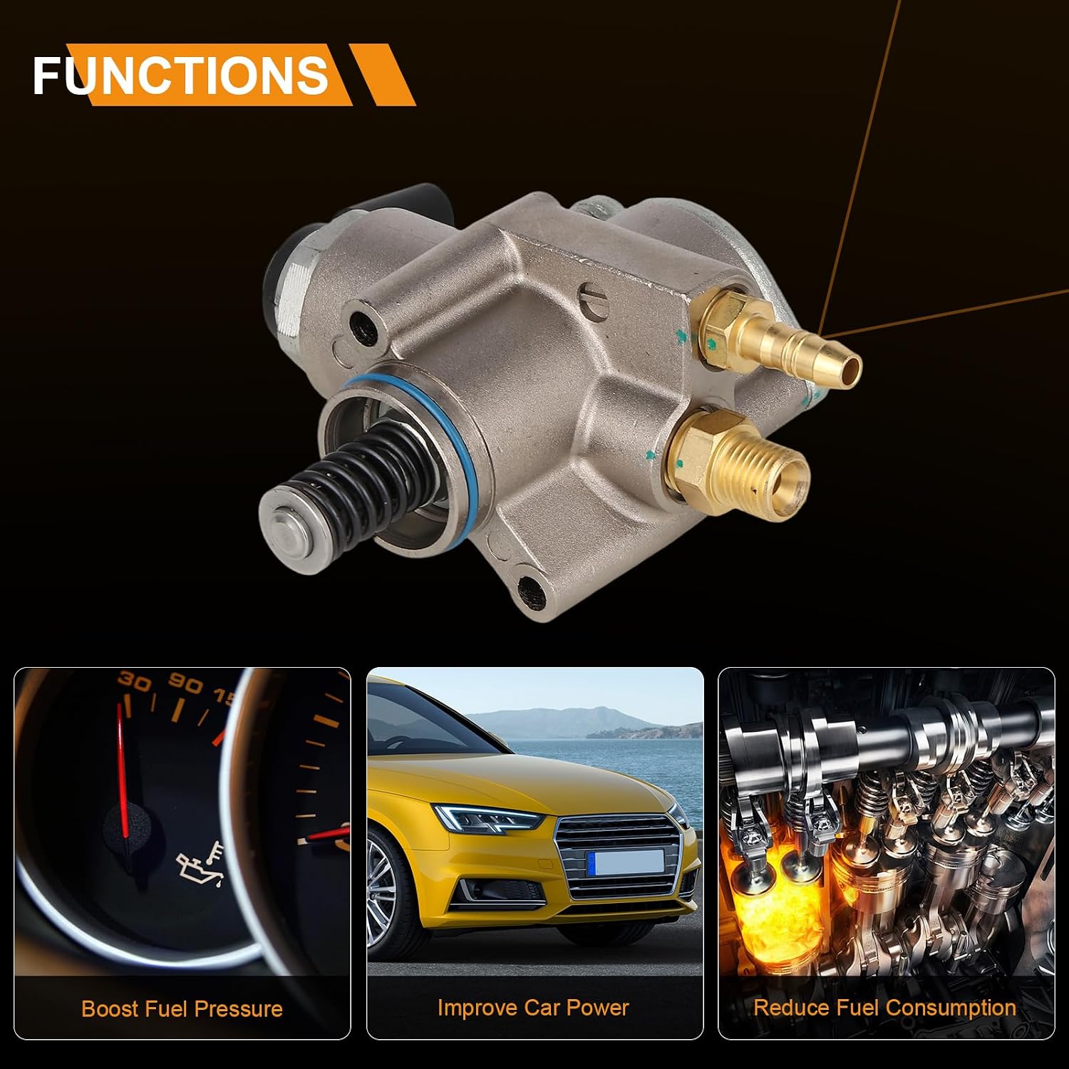 OTO-K High Pressure Fuel Pump Compatible with Volkswagen Passat Atlas CC Touareg Atlas Cross Sport 2011-2020,Porsche Cayenne 2011-2014 2016-2018,Replaces# 03H127025S 03H127025G