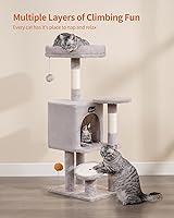 Vista 28 de FourFurPets 27.6-Inch Cat Tree, Cat Tower for Indoor Cats, Cat Condo for Large Cats, Small Cat Tree with Scratching Post, Toy Balls, for Kittens, 2