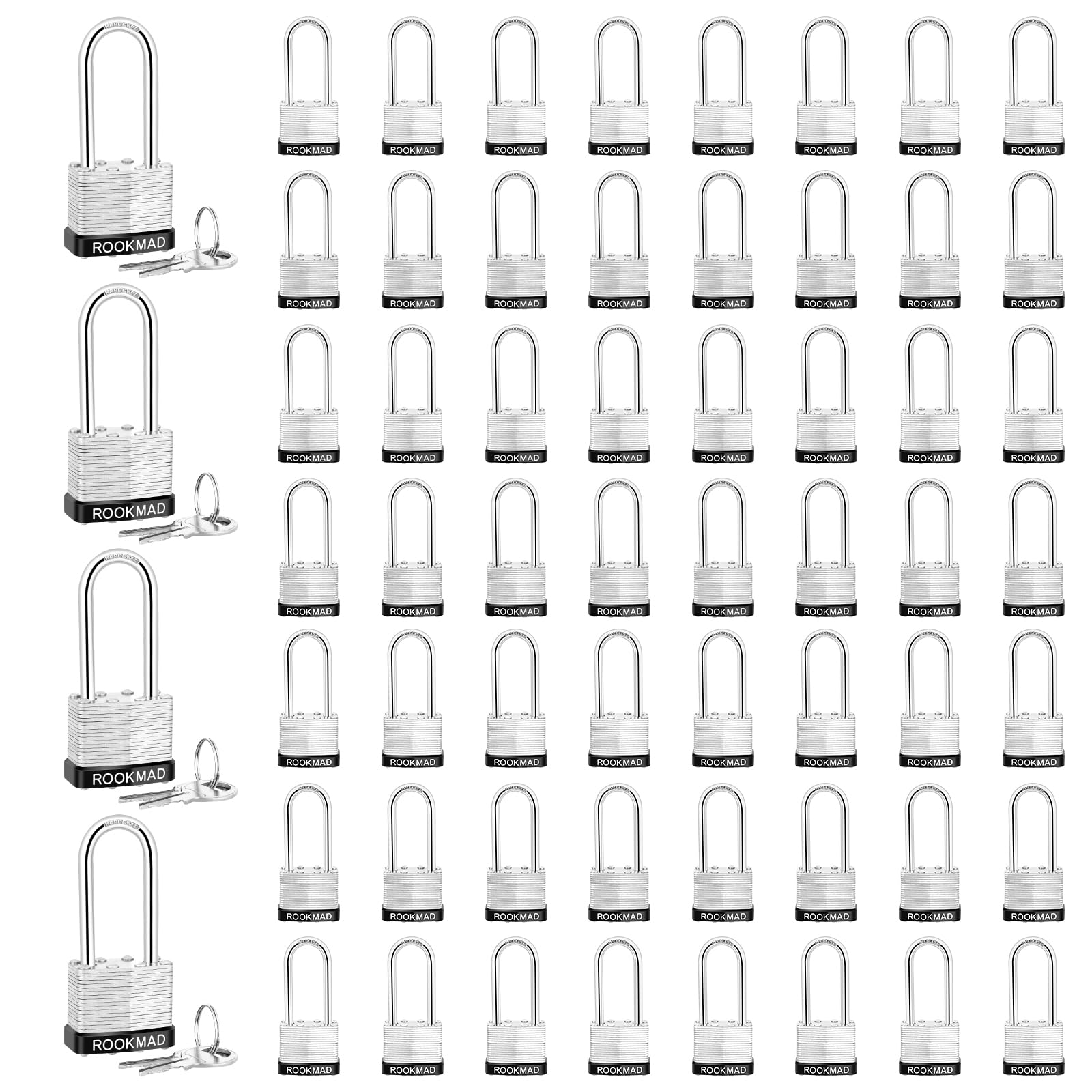 Indoor Outdoor Padlock RookMad Keyed Alike Padlocks - 5 Pack Laminated ...