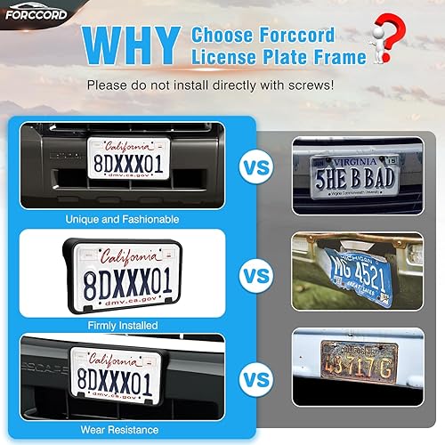 Miniatura 3 de Ajuste personalizado para soporte de placa de matrícula Ford Escape 2012 2011 2010 2009 2008 Marco de matrícula delantera negro Accesorios de