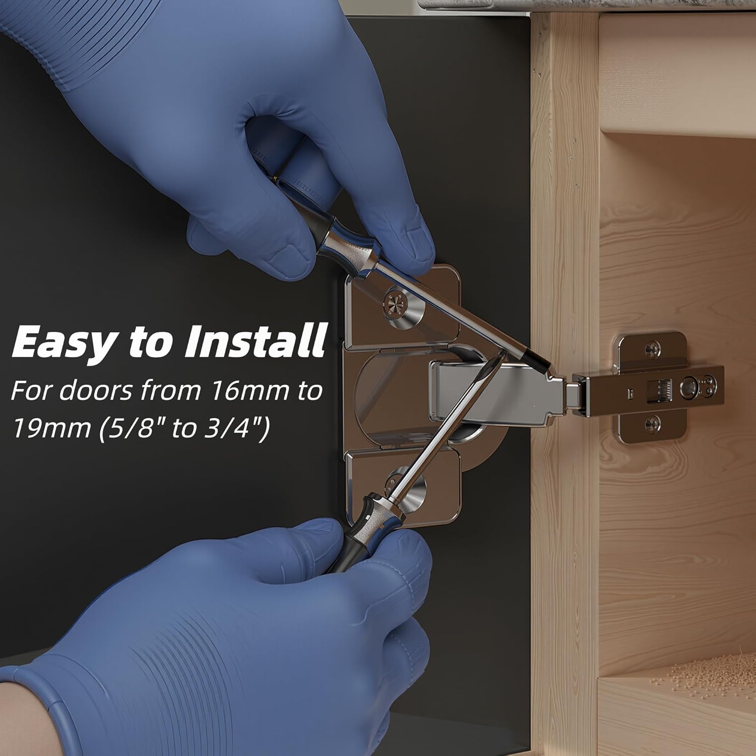 交換用キャビネットヒンジ Blum 110度ねじ込み式コンパクト33ヒンジ用 8個パック ステンレススチール自動閉鎖式キャビネットド