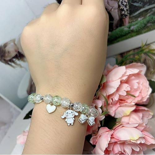 Miniatura 4 de CJIAYUJEW Cute Bracelet Crystal Pearl Bracelets, Anime Elastic Stretch Crystal Bead Bracelet Lovely Cartoon Elastic Beaded Bracelets for Women