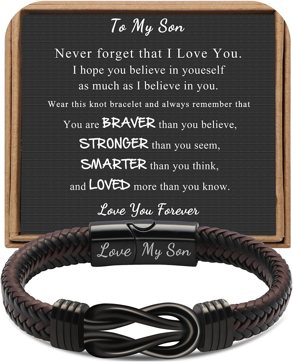 Joycuff 𝗚𝗶𝗳𝘁𝘀 𝗳𝗼𝗿 𝗠𝗲𝗻 𝗞𝗻𝗼𝘁 𝗕𝗿𝗮𝗰𝗲𝗹𝗲𝘁, Valentines Fathers Day Anniversary Christmas Birthday Gifts for Him Dad Husband Boyfriend Son New Dad Stepdad Bracelets for Men