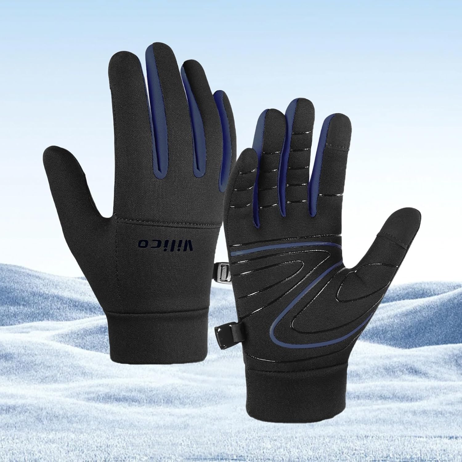 Boys Girls Fleece Thermal Gloves - Lightweight Anti-Slip Winter Gloves with Touchscreen Function for Outdoor Activities