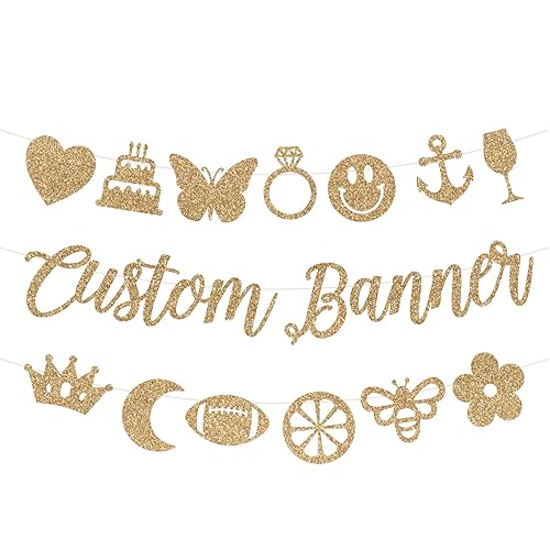 Amazon.com: Custom Script Party Banner for Birthday, Wedding, and Party ...