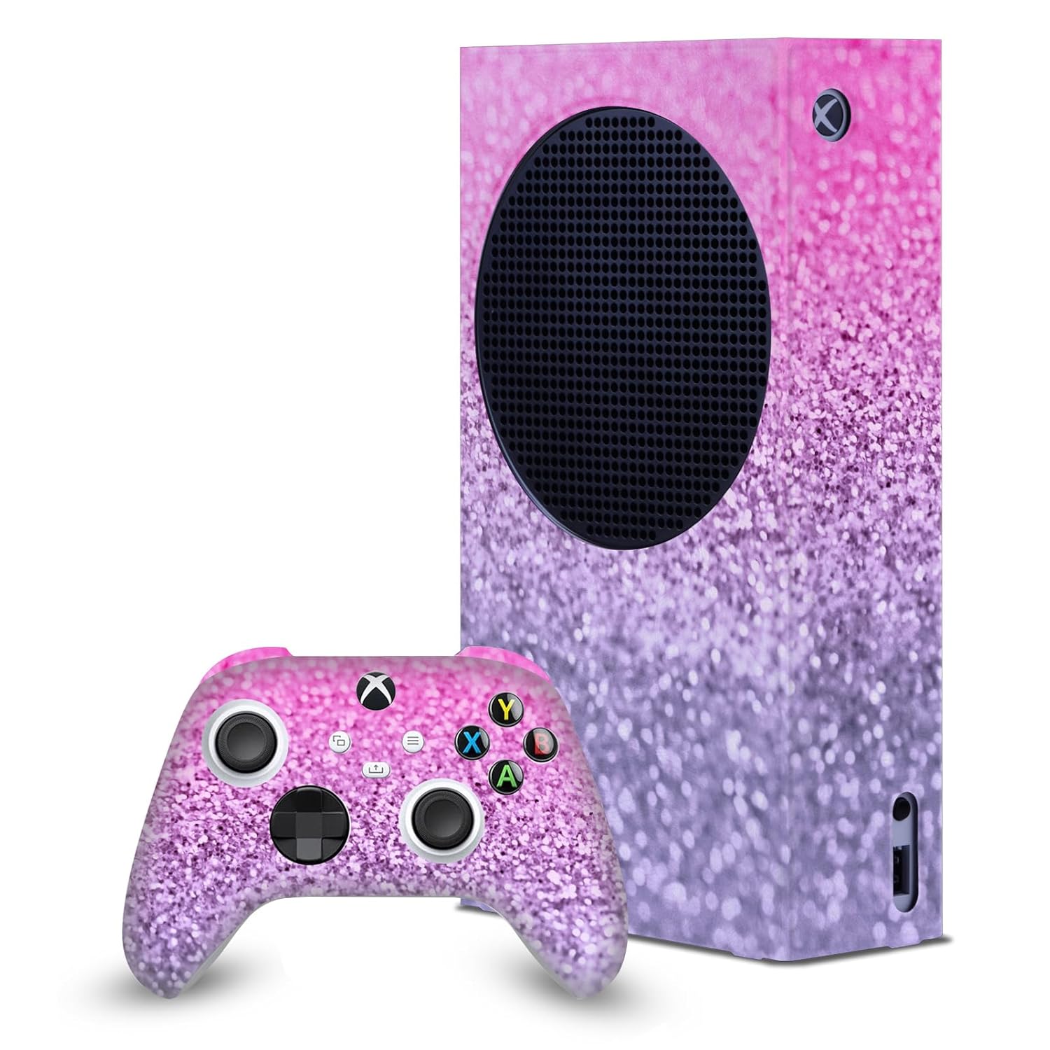 Head Case Designs Officially Licensed Monika Strigel Lavender Pink Art Mix Game Console Wrap and Game Controller Skin Bundle Compatible With Xbox Series S Console & Controller Bundle