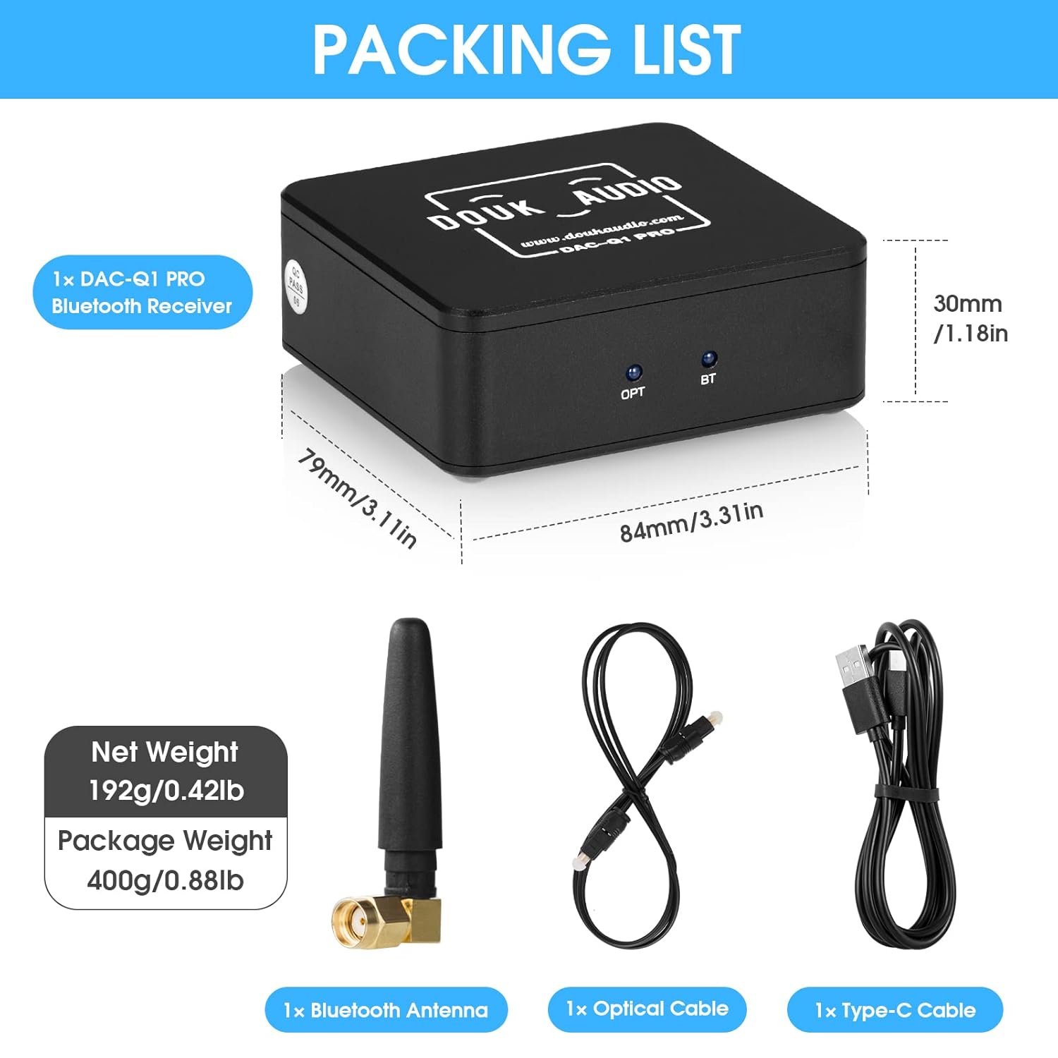 Mini Bluetooth 5.0 Stereo Receiver & Digital-to-Analog Converter (DAC) – Optical S/PDIF & RCA Outputs, LDAC, APTX-HD, 192KHz Hi-Fi Audio Adapter for Home & Car Audio Systems