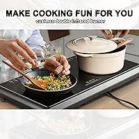 Vista 7 de Electric Stove,Cusimax Electric Hot Plate for Home,9 Temperature and 1800w Power Level,Double Infrared Burner with Sensor Touch,Kids Safety