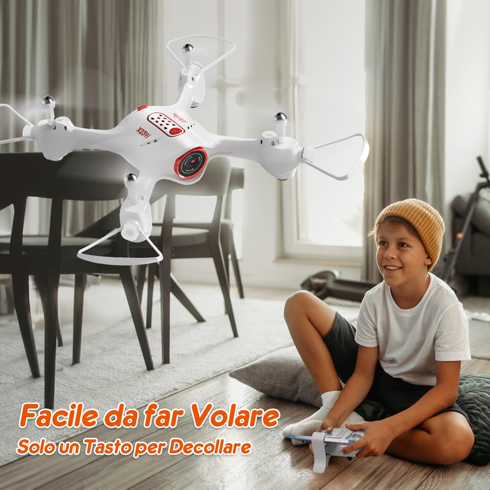 Loolinn | Drone per Bambini con Telecamera - Drone Bambini Idee Regalo, Trasmissione in Tempo Reale, Acrobazie a 360°, Certificazione Approvata C0 (Idee Regalo)