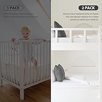 Vista 7 de Ruili Protector de colchón impermeable de viscosa de bambú, paquete de 2 fundas acolchadas y transpirables para colchón de bebé para bebé, colchón