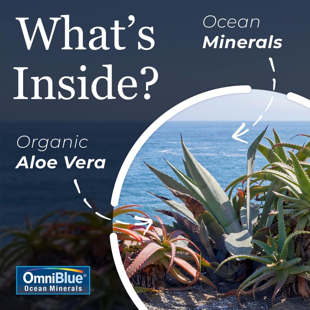 OmniBlue Ocean Minerals 8oz & OceanPower Topical Spray 6oz | Pure Magnesium | 70+ Trace Minerals | No Additives | Complete Mineral Replenishment